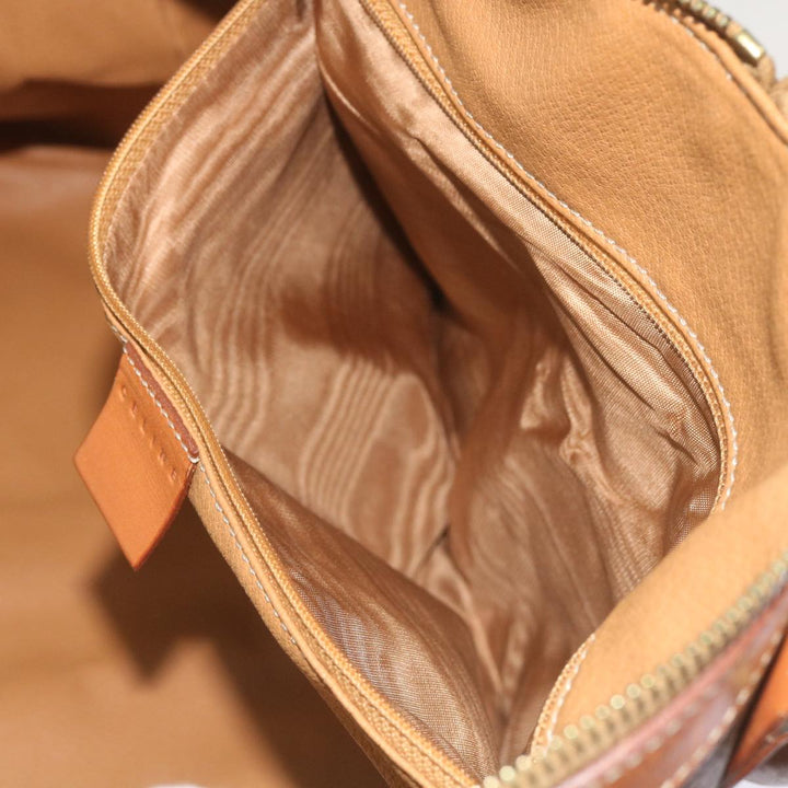 Celine Macadam Canvas Boston Bag PVC Brown  68690