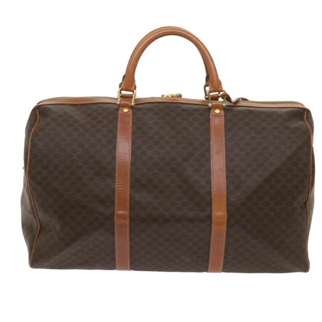 Celine Macadam Canvas Boston Bag PVC Brown  68690