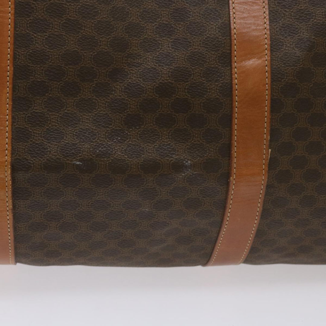Celine Macadam Canvas Boston Bag PVC Brown  68690