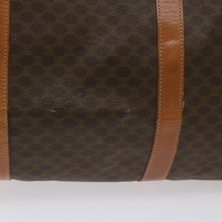 Celine Macadam Canvas Boston Bag PVC Brown  68690