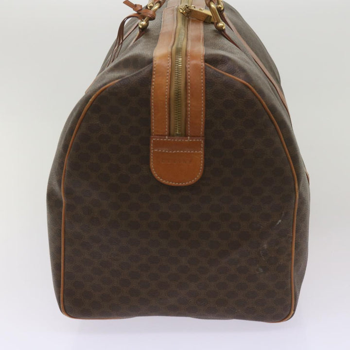 Celine Macadam Canvas Boston Bag PVC Brown  68690
