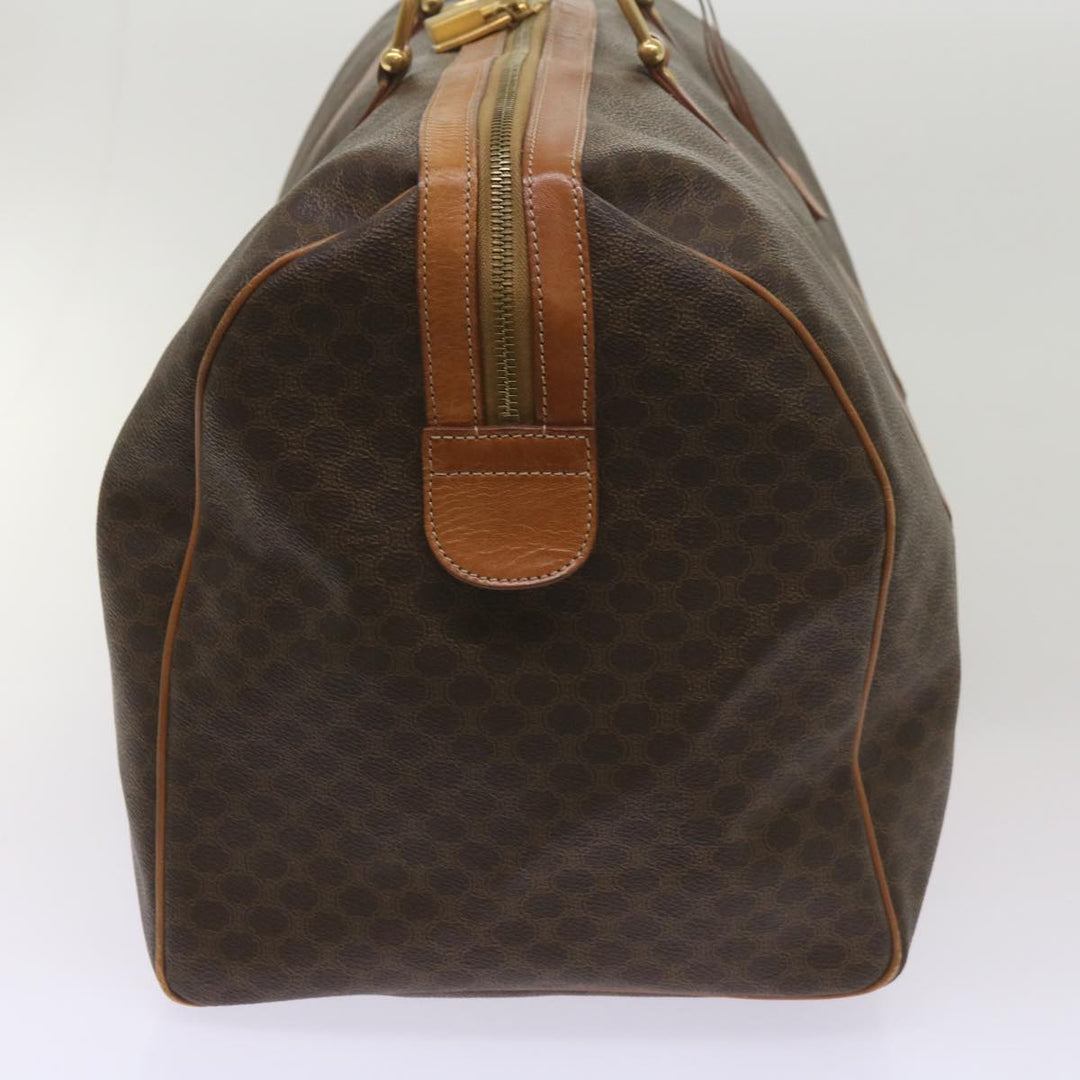 Celine Macadam Canvas Boston Bag PVC Brown  68690