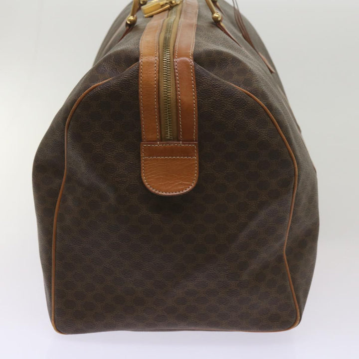 Celine Macadam Canvas Boston Bag PVC Brown  68690