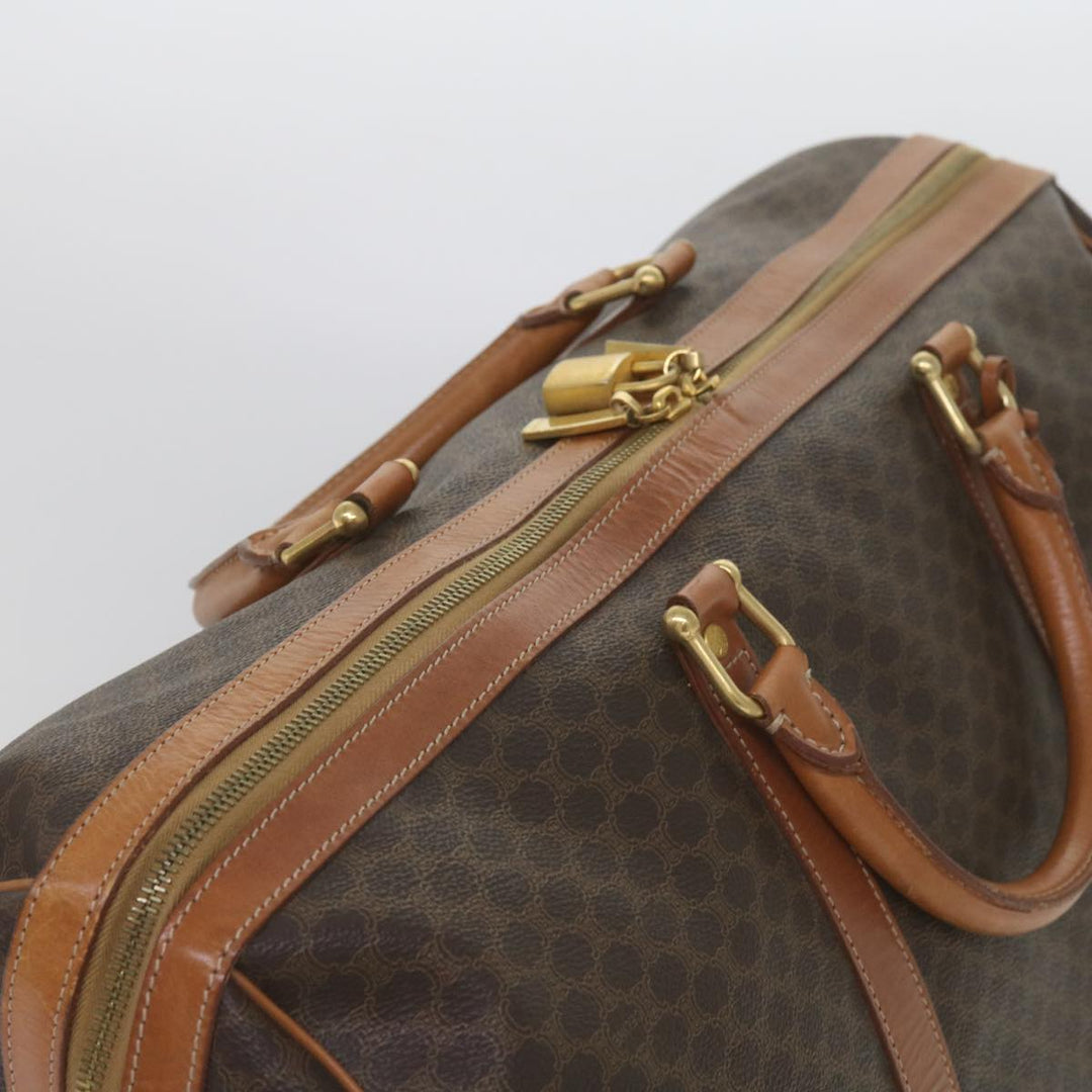 Celine Macadam Canvas Boston Bag PVC Brown  68690