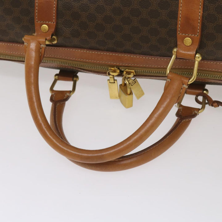 Celine Macadam Canvas Boston Bag PVC Brown  68690
