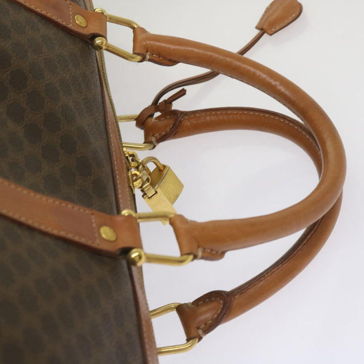 Celine Macadam Canvas Boston Bag PVC Brown  68690