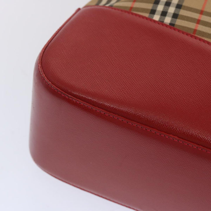 BurberrySs Nova Check Tote Bag Canvas Beige Red Auth 68740