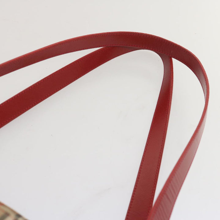 Top Quality BurberrySs Nova Check Tote Bag Canvas Beige Red Auth 68740