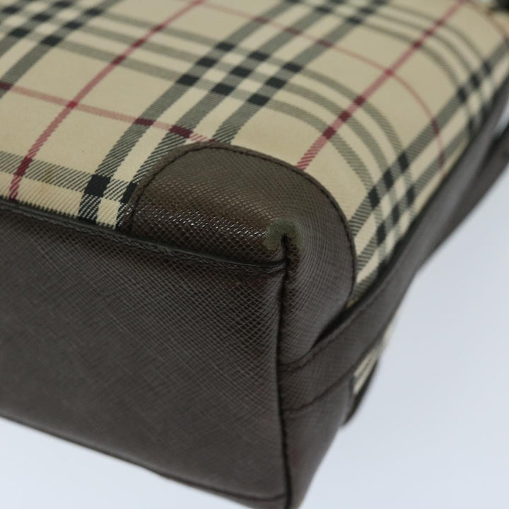 Burberry Nova Check Shoulder Bag Canvas Beige Brown Auth 68814