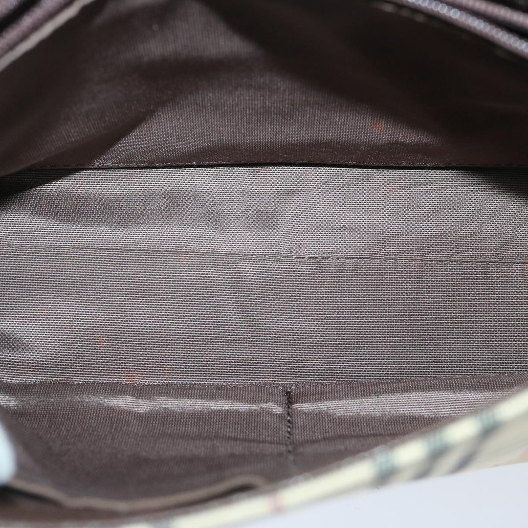 Burberry Nova Check Shoulder Bag Canvas Beige Brown Auth 68814