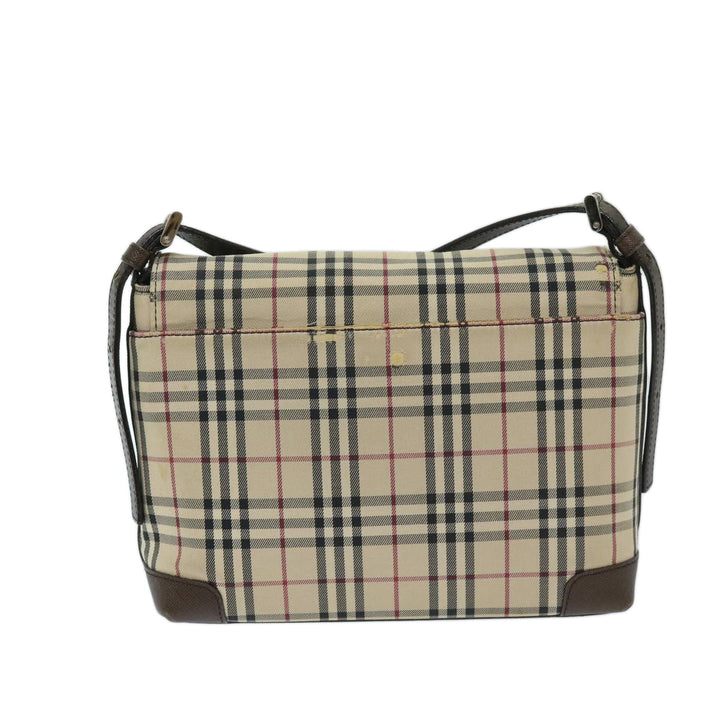 Burberry Nova Check Shoulder Bag Canvas Beige Brown Auth 68814