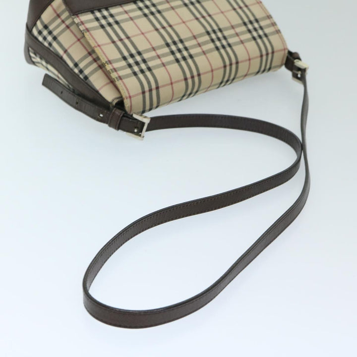 Burberry Nova Check Shoulder Bag Canvas Beige Brown Auth 68814