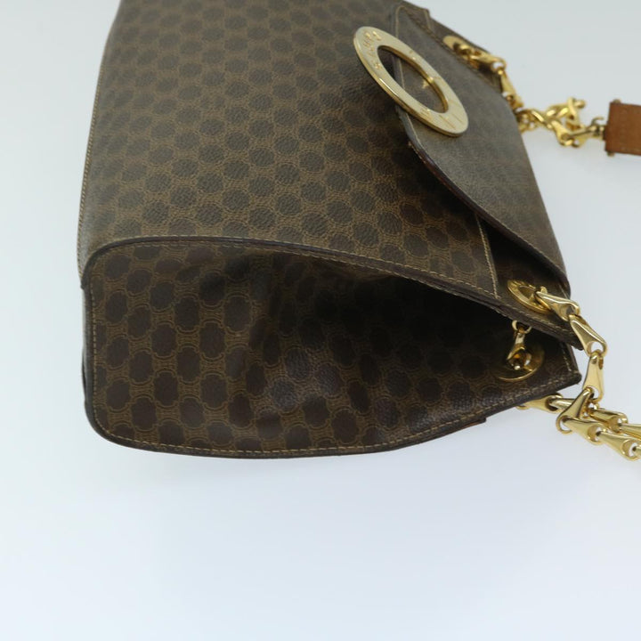 Celine Macadam Canvas Shoulder Bag PVC Brown Auth 68845