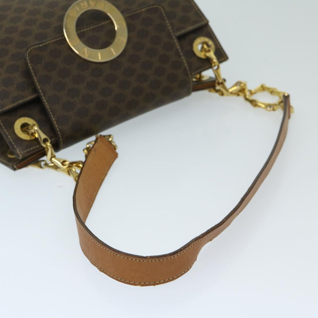 Celine Macadam Canvas Shoulder Bag PVC Brown Auth 68845