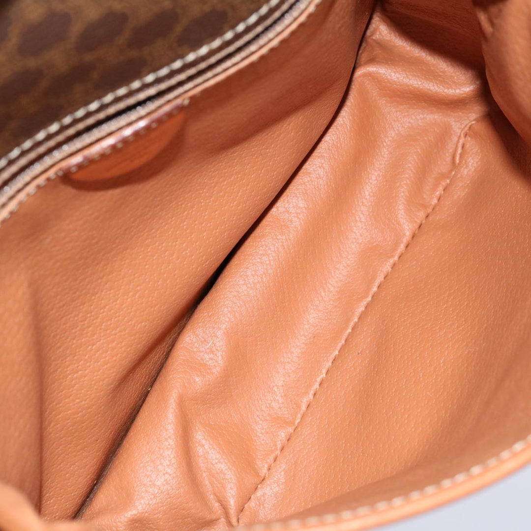 Celine Macadam Canvas Shoulder Bag PVC Brown Auth 68999