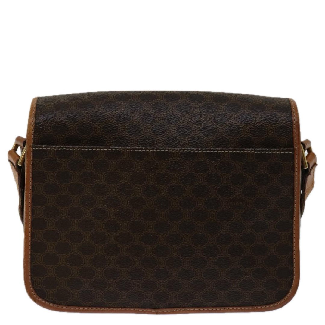 Celine Macadam Canvas Shoulder Bag PVC Brown Auth 68999