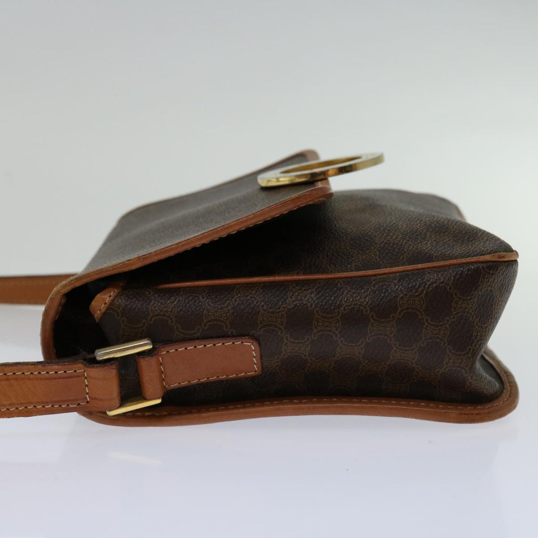 Celine Macadam Canvas Shoulder Bag PVC Brown Auth 68999