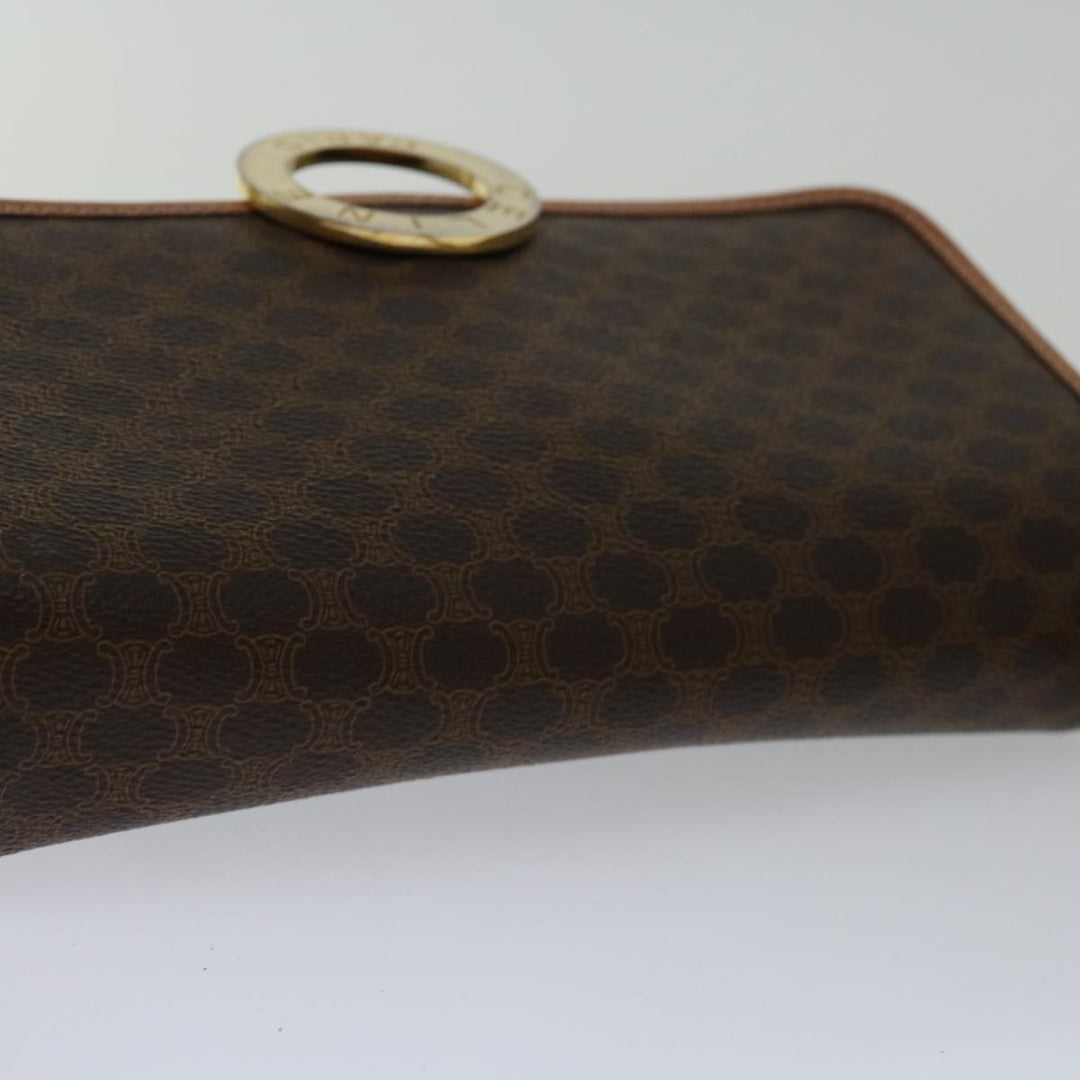 Celine Macadam Canvas Shoulder Bag PVC Brown Auth 68999