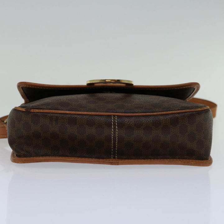 Celine Macadam Canvas Shoulder Bag PVC Brown Auth 68999