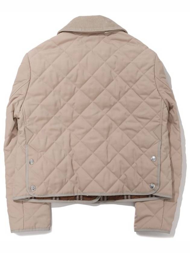 Burberry Corduroy Collar Diamond Quilted Jacket Soft Fawn
