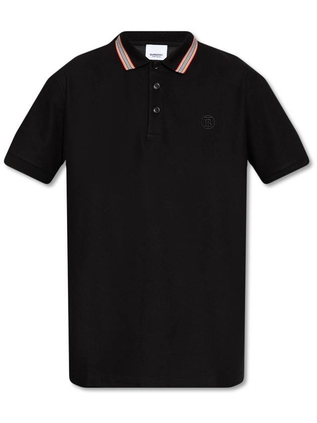 Burberry Icon Stripe Short Sleeve Polo Shirt Black