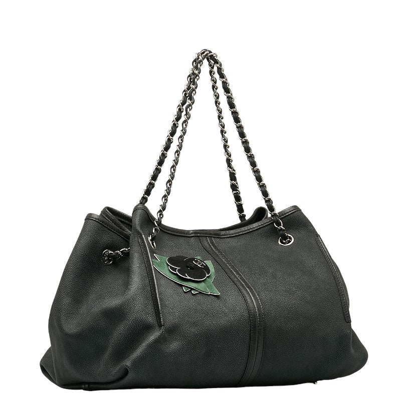 Top Quality Chanel Shoulder Bag Leather/Nuback Black Green  and Gentlemen