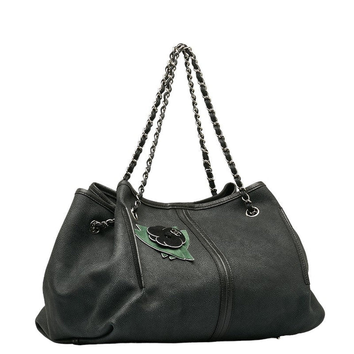 Top Quality Chanel Shoulder Bag Leather/Nuback Black Green  and Gentlemen