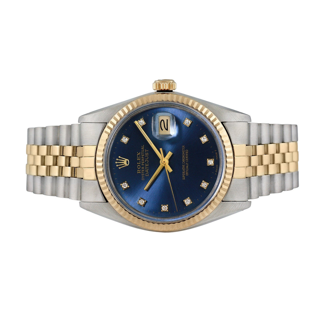 Rolex Men's Two-tone Datejust with Factory Diamonds, item #37