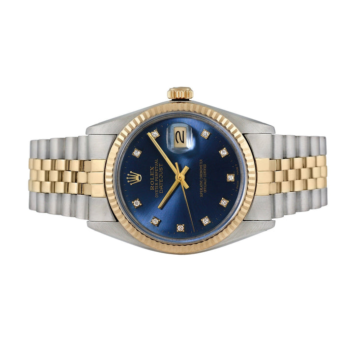 Rolex Men's Two-tone Datejust with Factory Diamonds, item #37