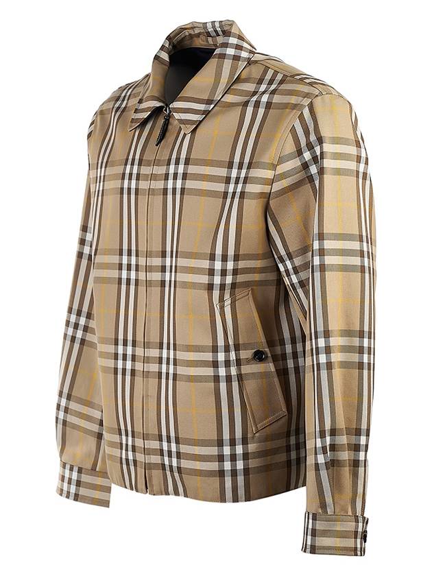 Burberry Check Print Reversible Zip-Up Jacket Truffle Beige
