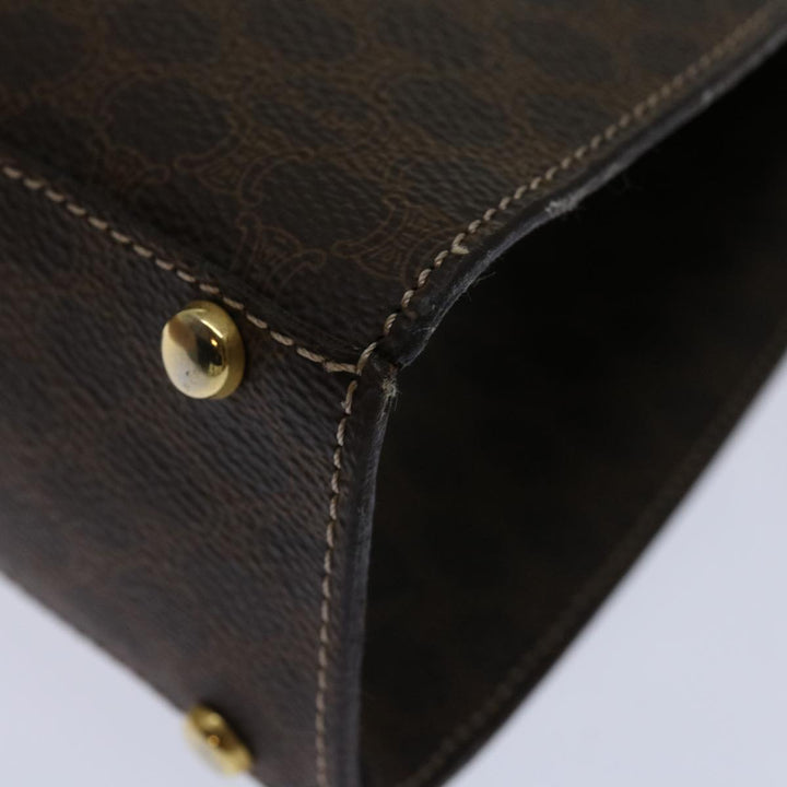Celine Macadam Canvas Hand Bag PVC 2way Brown Auth 69000