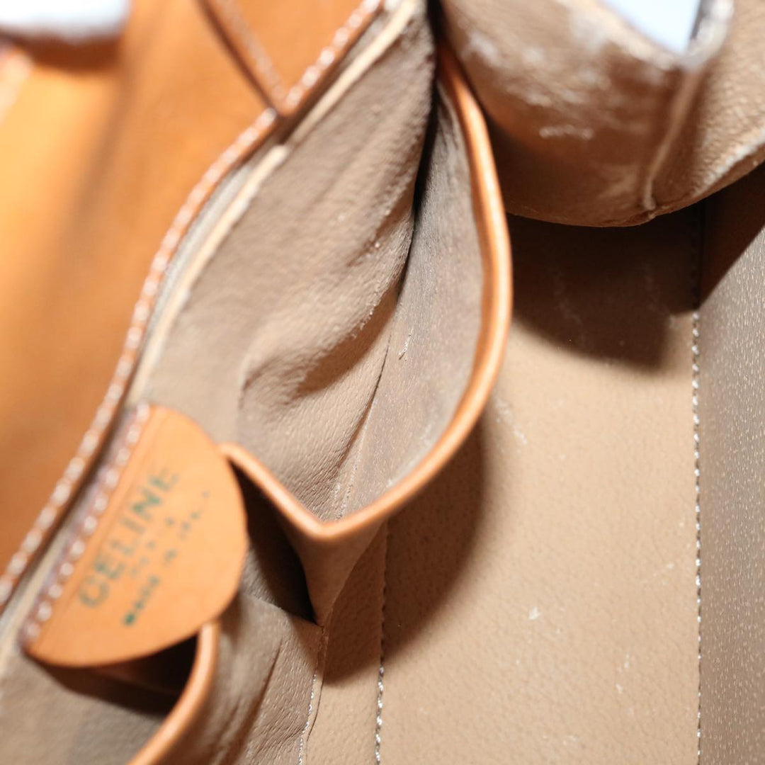 Celine Macadam Canvas Hand Bag PVC 2way Brown Auth 69000