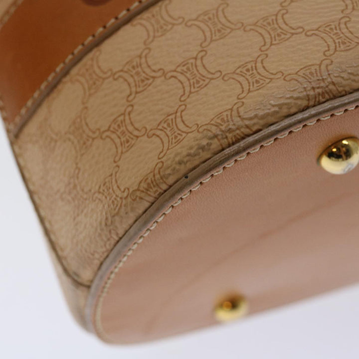 Celine Macadam Canvas Hand Bag PVC Leather 2way Beige  69018