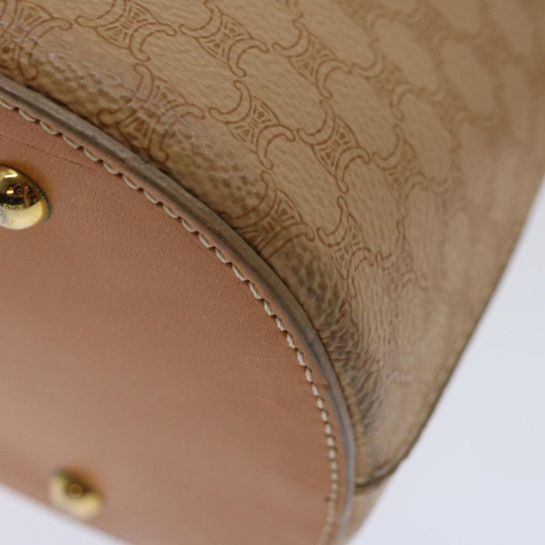 Celine Macadam Canvas Hand Bag PVC Leather 2way Beige  69018