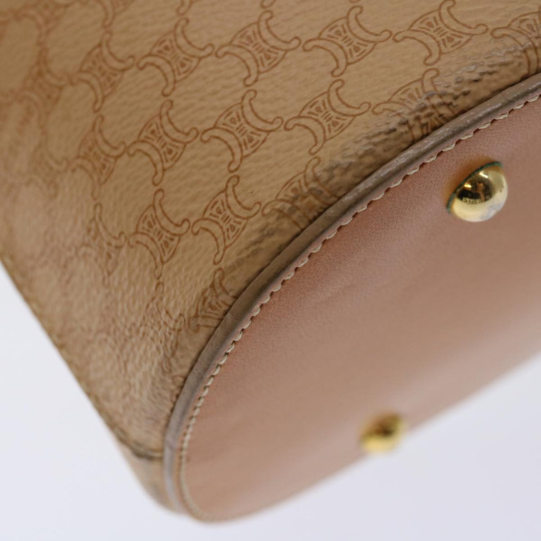 Celine Macadam Canvas Hand Bag PVC Leather 2way Beige  69018