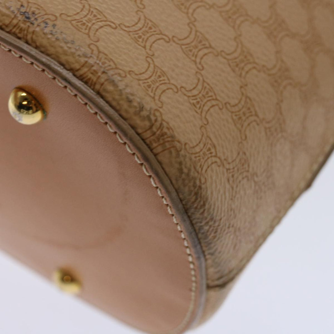 Celine Macadam Canvas Hand Bag PVC Leather 2way Beige  69018