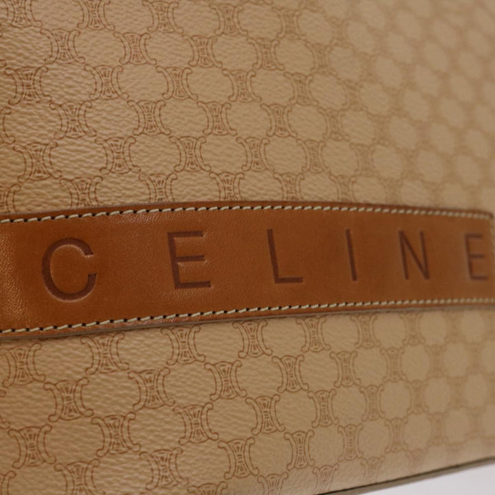Celine Macadam Canvas Hand Bag PVC Leather 2way Beige  69018