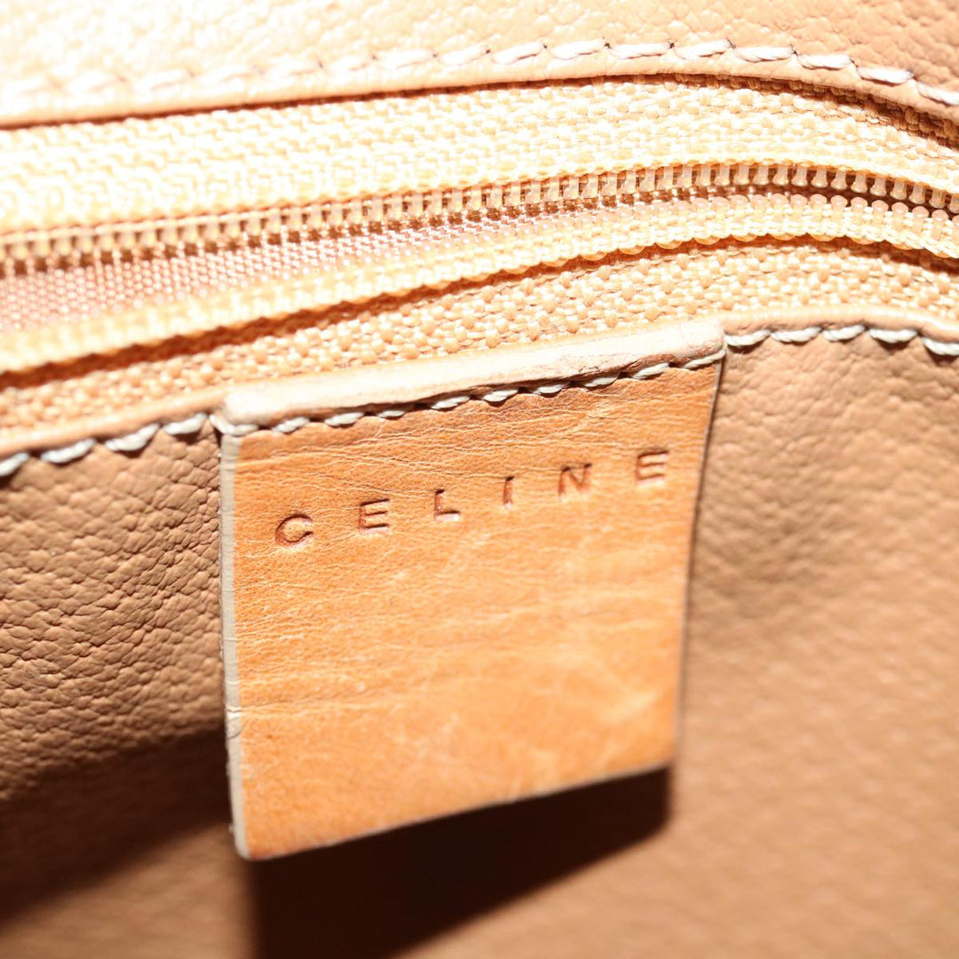 Celine Macadam Canvas Hand Bag PVC Leather 2way Beige  69018