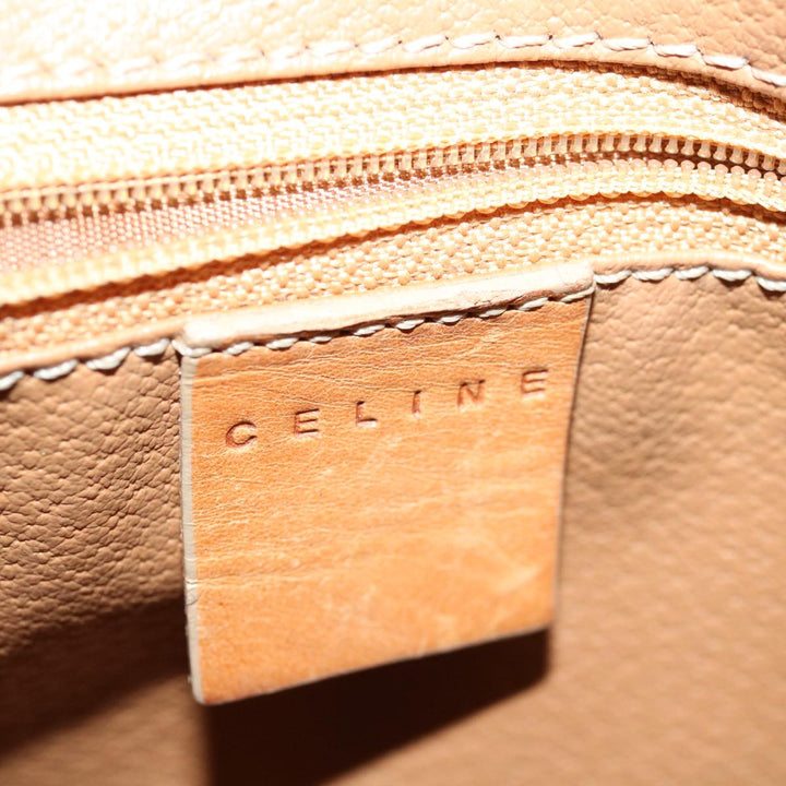 Celine Macadam Canvas Hand Bag PVC Leather 2way Beige  69018