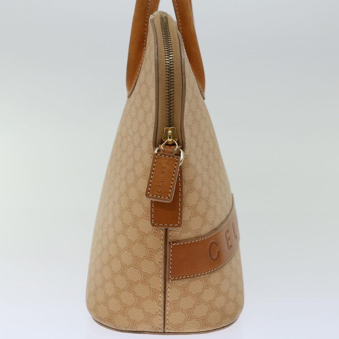 Celine Macadam Canvas Hand Bag PVC Leather 2way Beige  69018