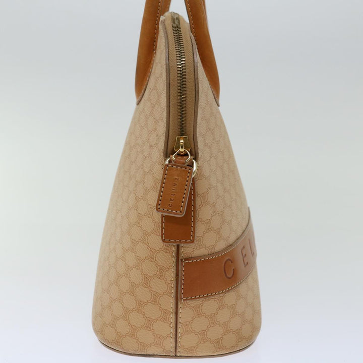 Celine Macadam Canvas Hand Bag PVC Leather 2way Beige  69018