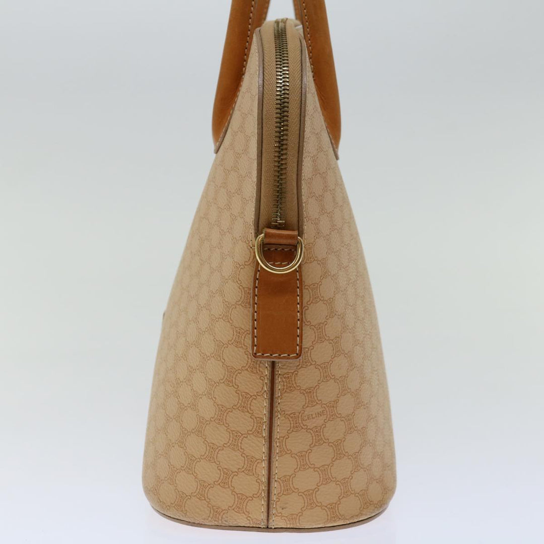 Celine Macadam Canvas Hand Bag PVC Leather 2way Beige  69018
