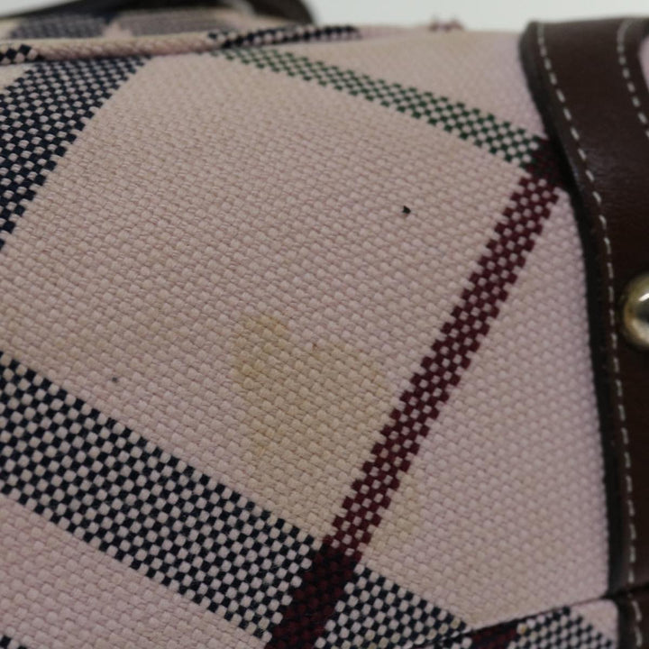 Burberry Nova Check Blue Label Hand Bag Canvas Beige Auth 69039