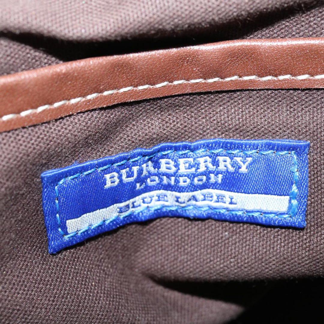 Burberry Nova Check Blue Label Hand Bag Canvas Beige Auth 69039