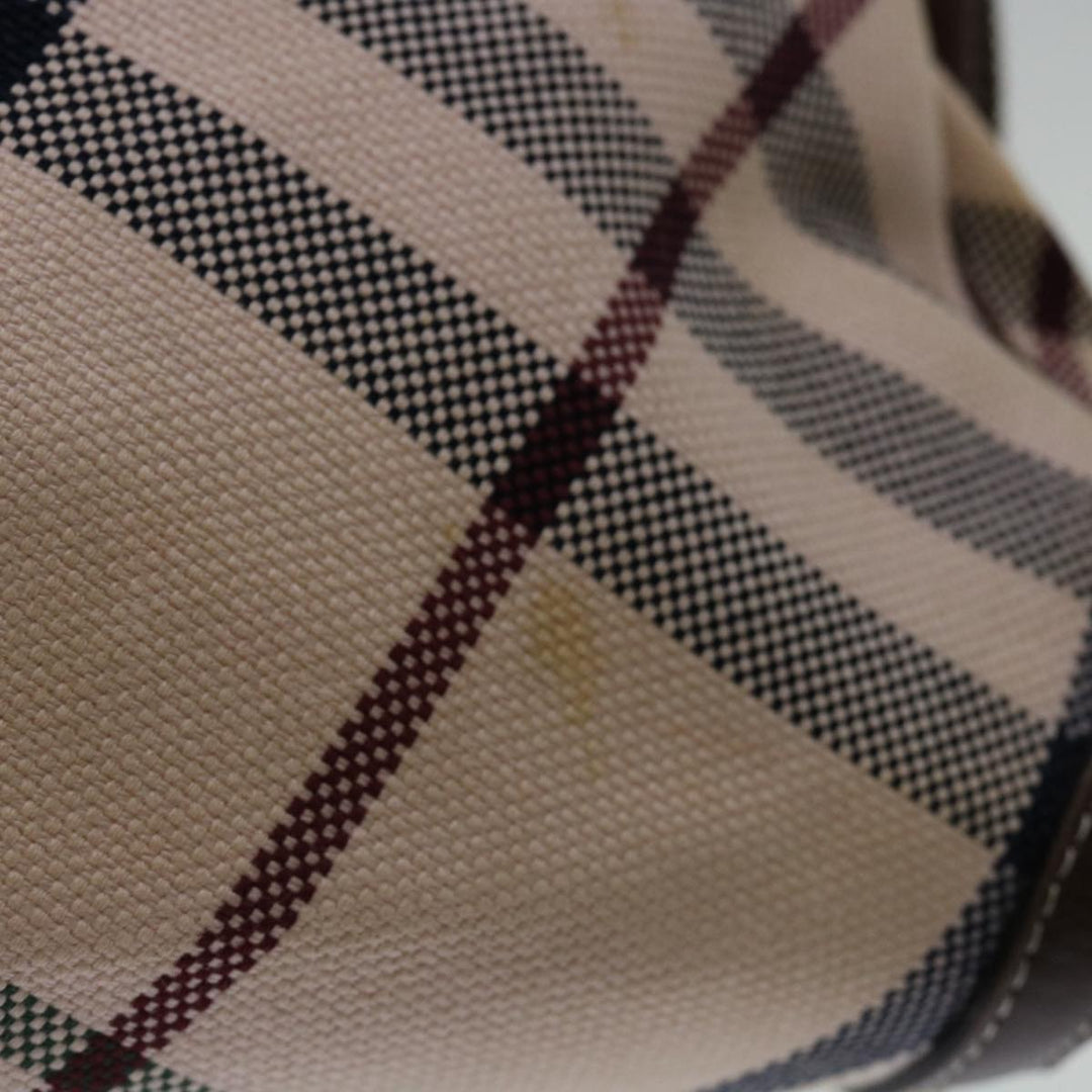 Burberry Nova Check Blue Label Hand Bag Canvas Beige Auth 69039