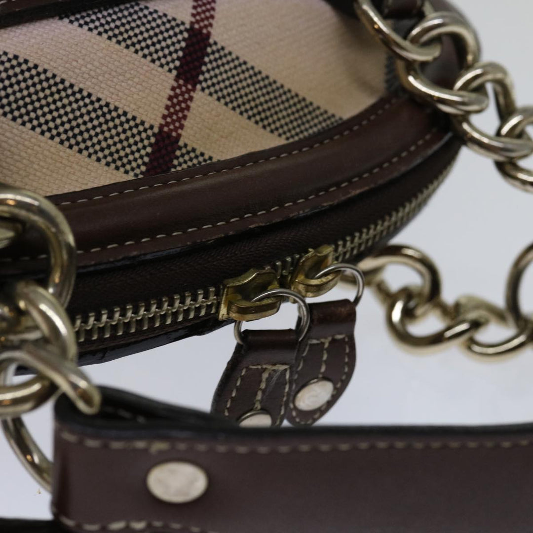 Burberry Nova Check Blue Label Hand Bag Canvas Beige Auth 69039