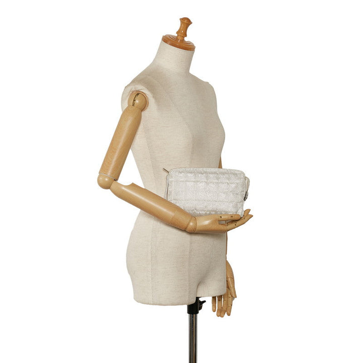 Top Quality Chanel New Label Line Porch ilver White Nylon Leather  CHANEL