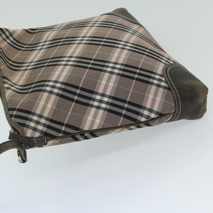 Burberry Nova Check Blue Label Shoulder Bag Canvas Pink Brown Auth 69207