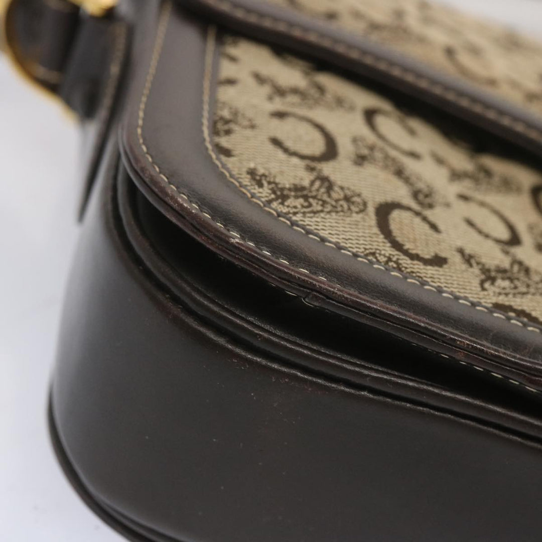 Celine C Macadam Canvas Shoulder Bag Beige  69250