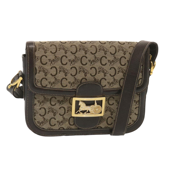 Celine C Macadam Canvas Shoulder Bag Beige  69250